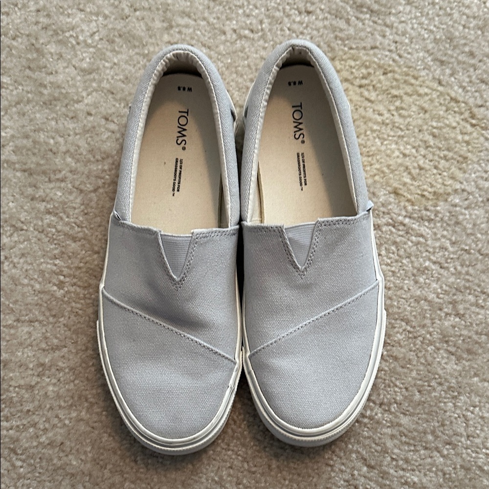 TOMS Slip-On Canvas Shoes in Light Gray